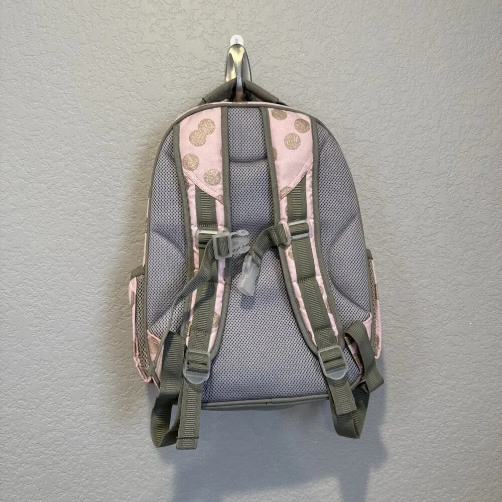 POTTERY BARN KIDS Mackenzie Pink Gold Sparkle Glitter Backpack- Small 12x15x6